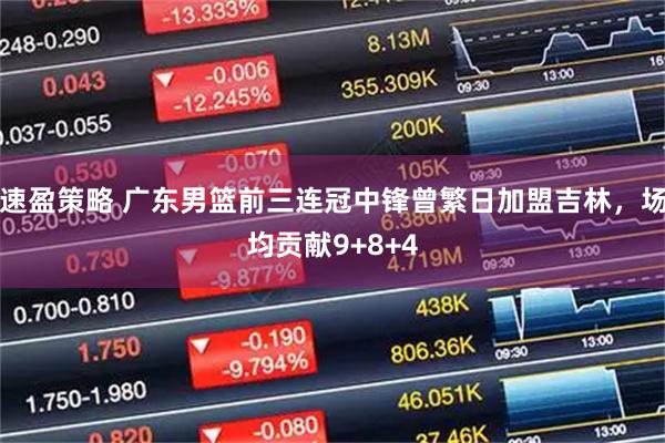 速盈策略 广东男篮前三连冠中锋曾繁日加盟吉林，场均贡献9+8+4