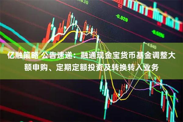亿融策略 公告速递：融通现金宝货币基金调整大额申购、定期定额投资及转换转入业务