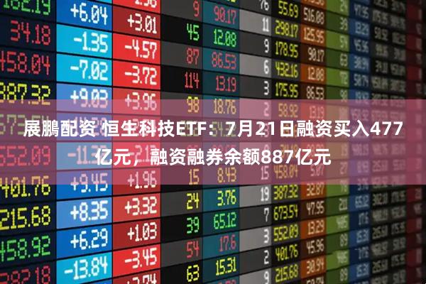 展鵬配资 恒生科技ETF：7月21日融资买入477亿元，融资融券余额887亿元
